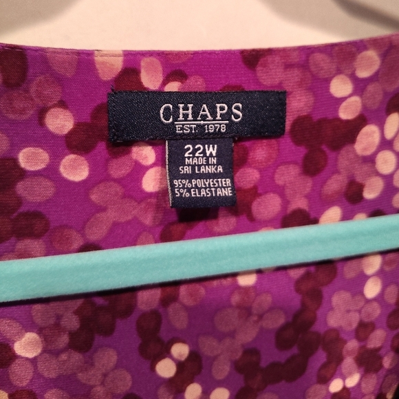 Chaps Women's Purple Stretch Knit Babydoll Style Midi Dress Sz 22W Event Wedding - Picture 2 of 6